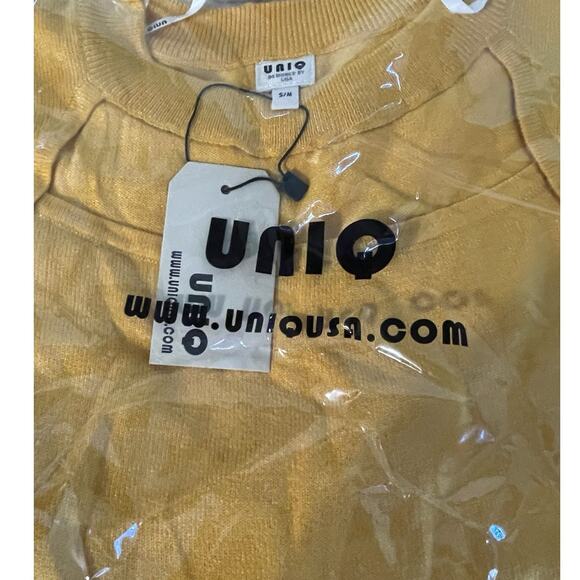 Uniq Women's Lightweight Long Sleeve Mustard Yellow Knit Sweater M/L NWT - Picture 8 of 8